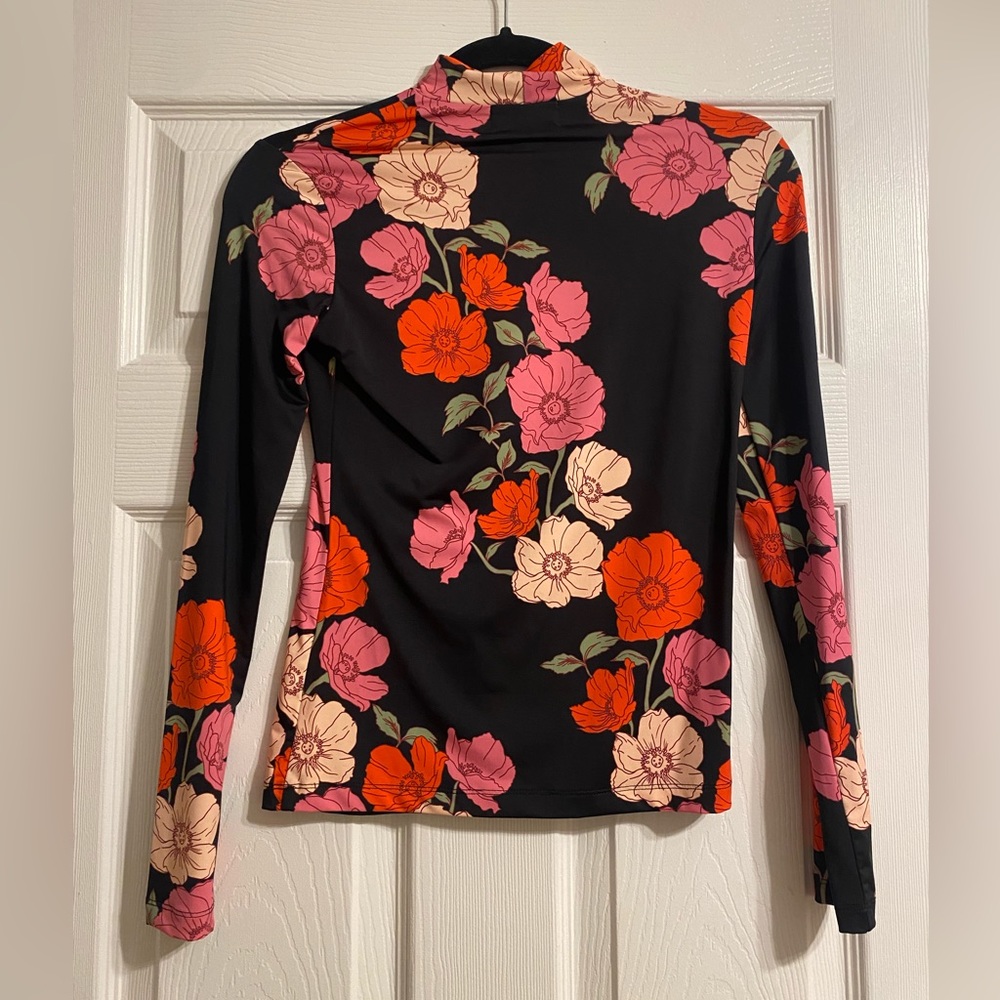 The Westside Ava Floral Turtleneck Rash-guard